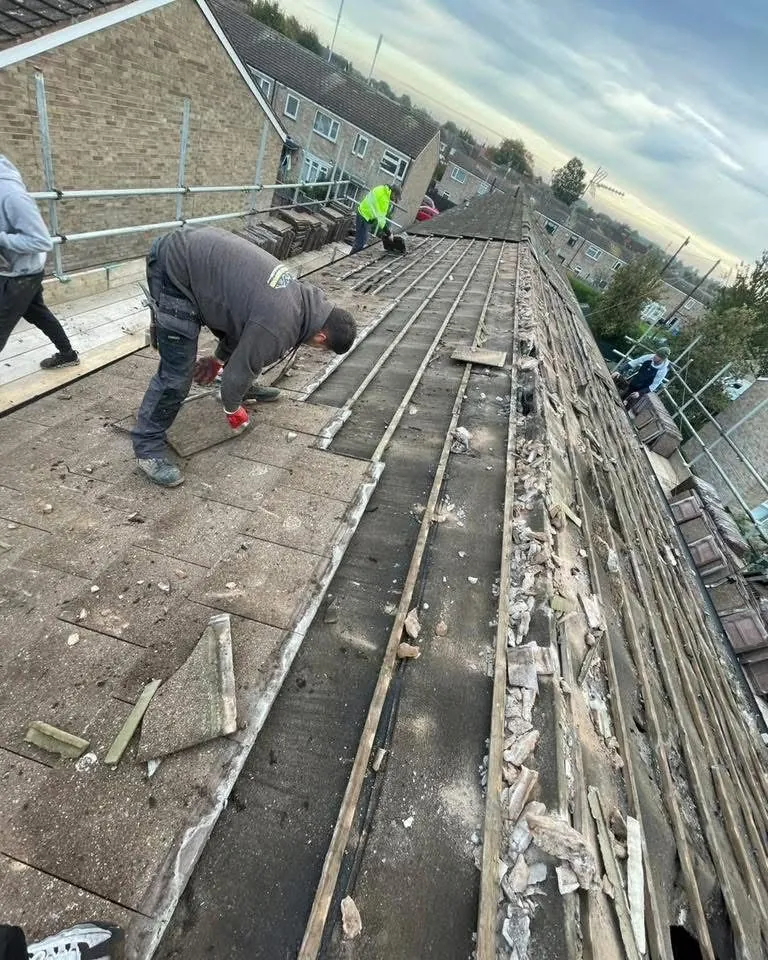 Roof strip and re-felt in progress in South Molton